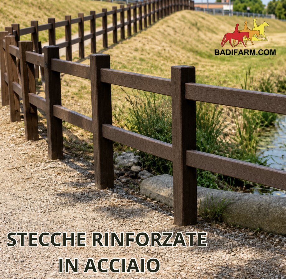 Recinzione in plastica riciclata 2 altezze rinforzata
