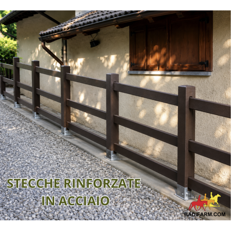 Recinzione in plastica riciclata 3 altezze rinforzata