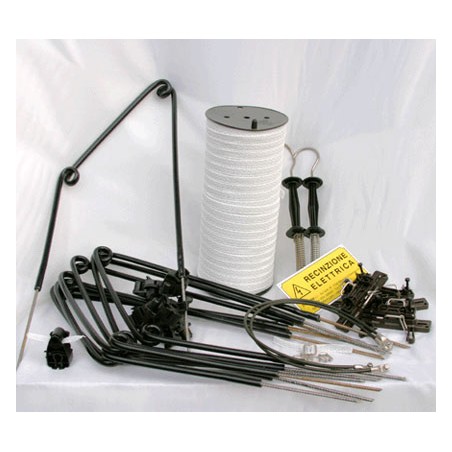 Kit recinto elettrificato 125 m con nastro bianco