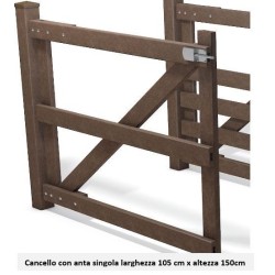 Cancello in plastica riciclata anta singola 105x150 cm – 3 traverse