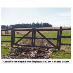 Cancello in plastica riciclata doppia anta 360x150 cm – 3 traverse