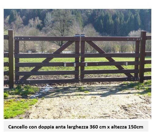 Cancello in plastica riciclata doppia anta 360x150 cm – 5 traverse