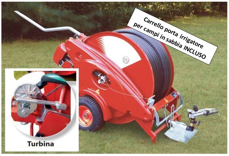 Irrigatore a turbina Ø40 mm, turbina 130 m, con carrello