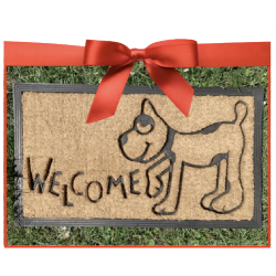 Zerbino disegno cane e Welcome