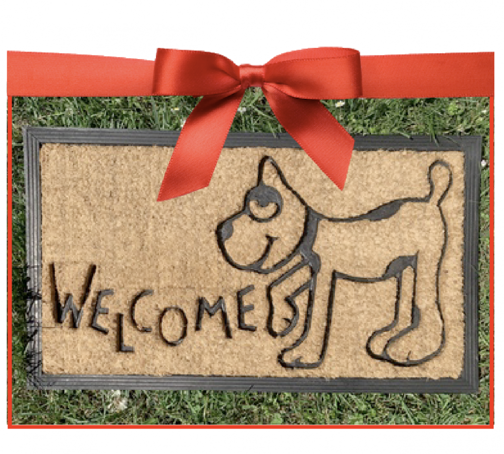 Zerbino disegno cane e Welcome