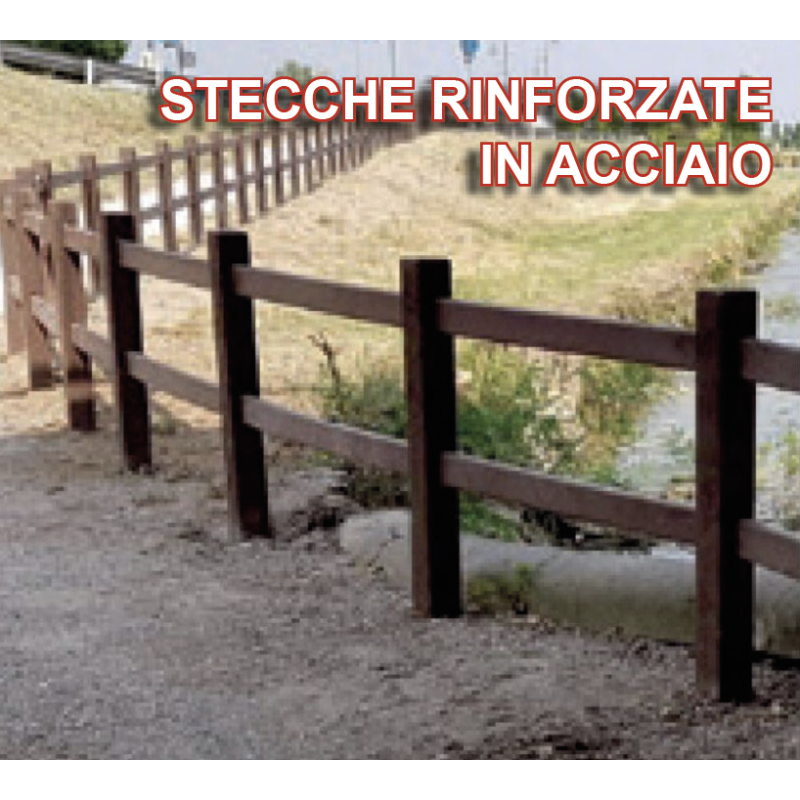 Recinzione in plastica riciclata 2 altezze rinforzata