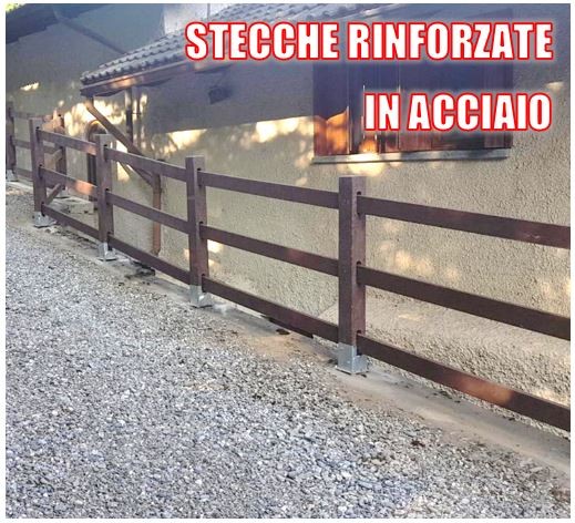 Recinzione in plastica riciclata 3 altezze rinforzata
