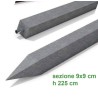 PALI IN PLASTICA RICICLATA sezione 9x9 cm h 225cm colore grigio ARMATI