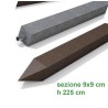 PALI IN PLASTICA RICICLATA sezione 9x9 cm h 225cm colore marrone ARMATI