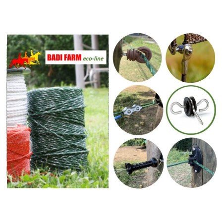 Kit Eco-line 100 m corda verde e bianca